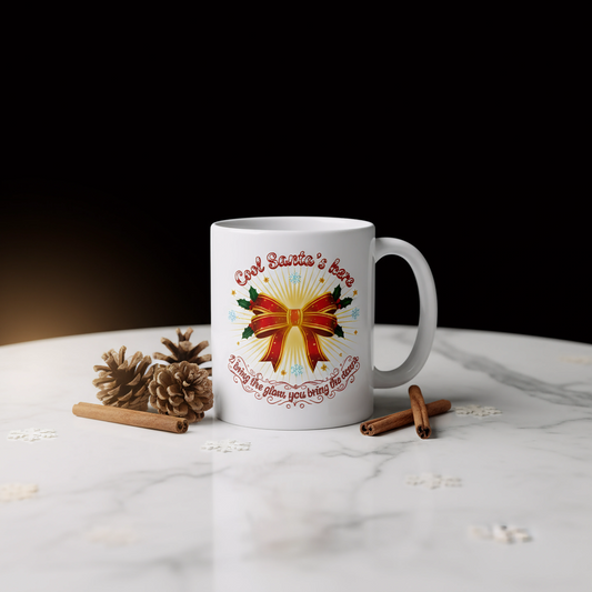 Glowing Mistletoe Bow Christmas Mug – Morning Cheer Inside