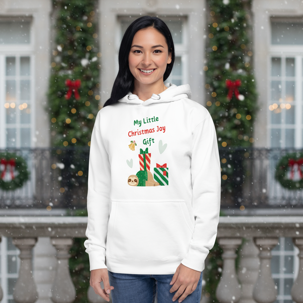 Sloth Christmas Joy Hoodie – Party Cozy & Secret Santa Gift