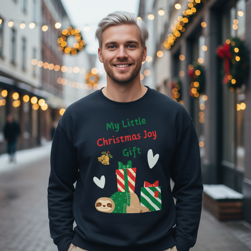 Sloth Christmas Joy Sweatshirt – Secret Santa ＆ Party Cozy Gift