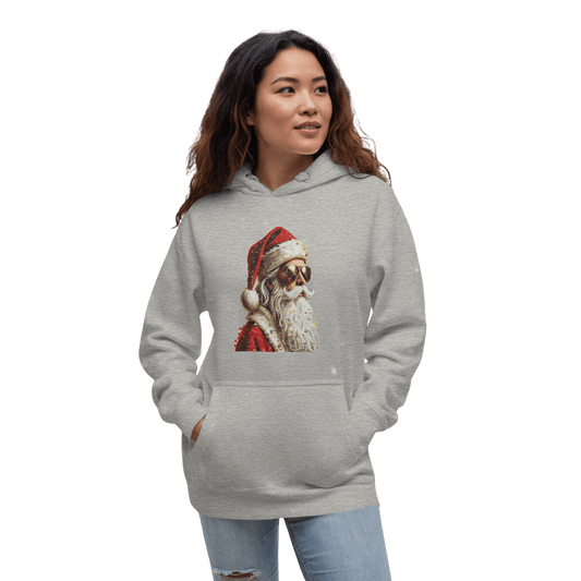 Cool Santa Claus Hoodie – Unisex Premium Christmas Gray Pullover