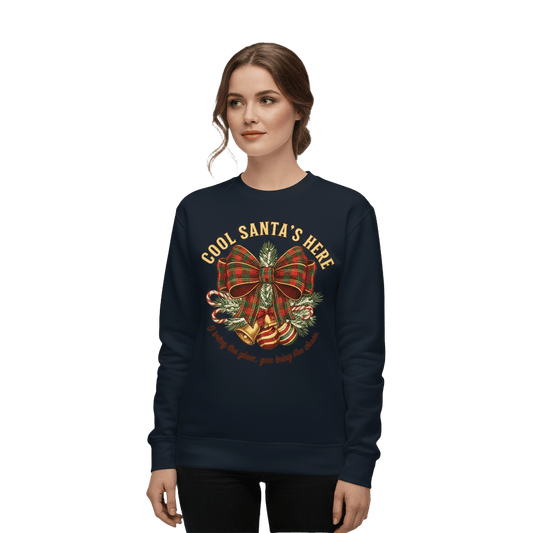 Cool Santa Plaid Bow Xmas Sweatshirt – Party & Secret Santa