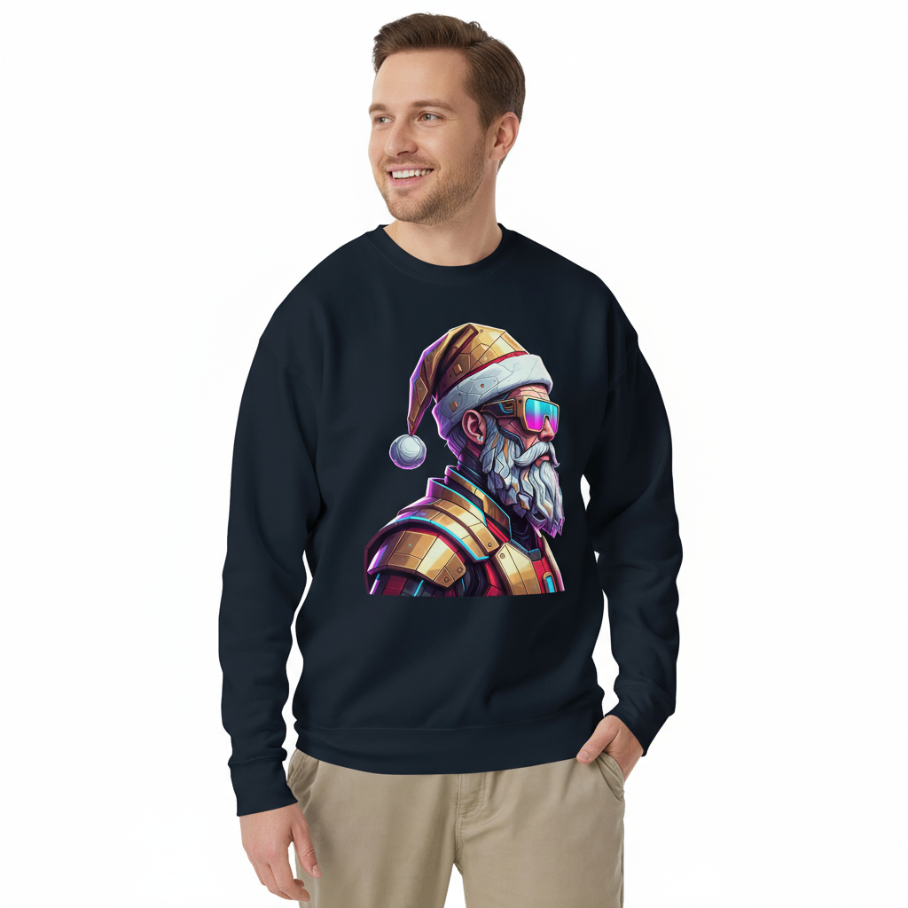 Cyber Santa Christmas Sweatshirt – Unisex Crewneck for Holiday Parties & Gifts