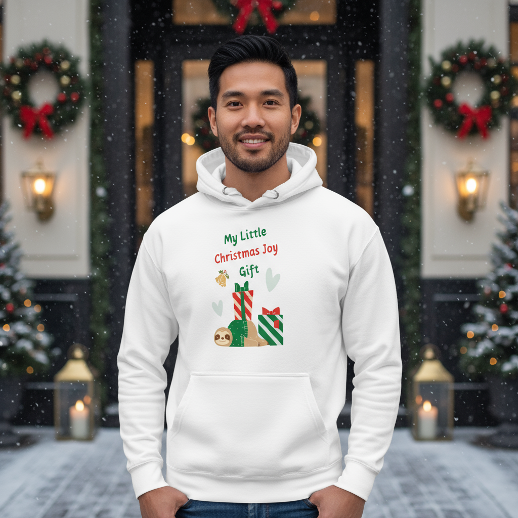 Sloth Christmas Joy Hoodie – Party Cozy & Secret Santa Gift