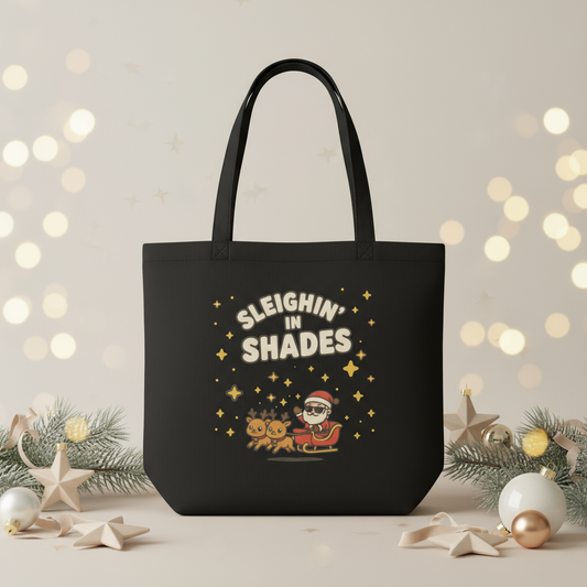 Sleighin’ in Shades Christmas Tote Bag — Party & Secret Santa