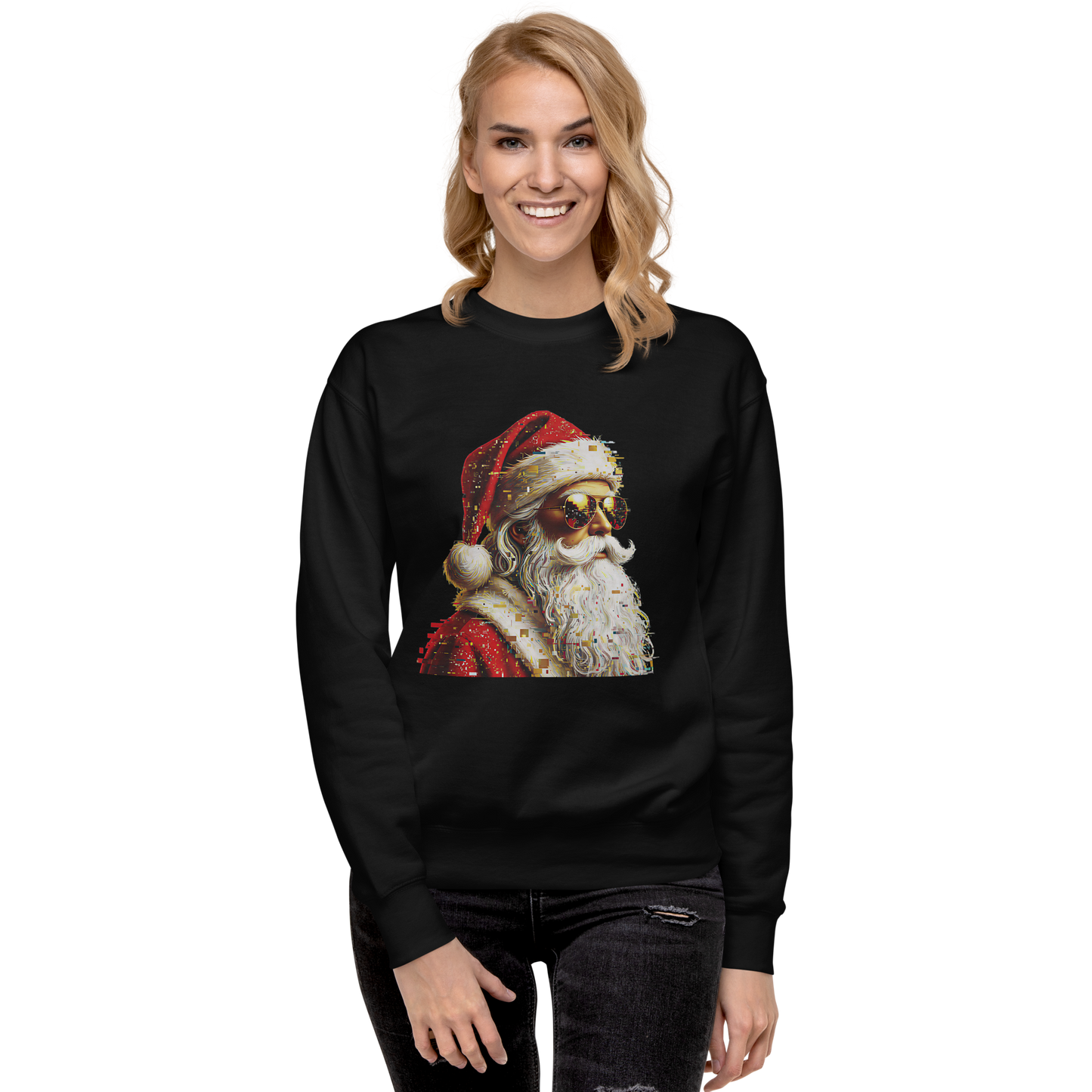 Cool Santa Sunglasses Sweatshirt – Unisex Christmas Crewneck