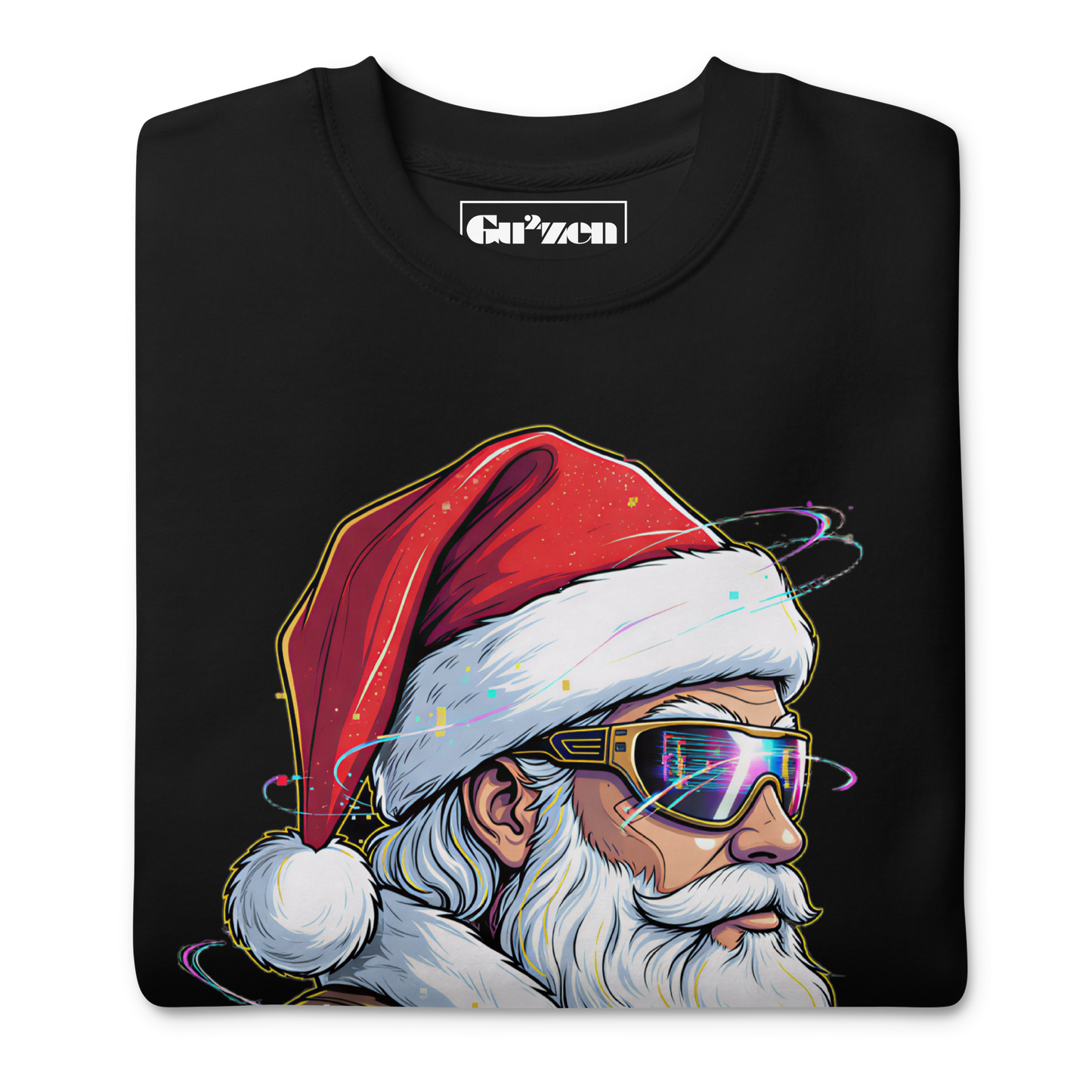 Futuristic Santa Crewneck Sweatshirt  Christmas Party Outfit & Secret Santa Gift