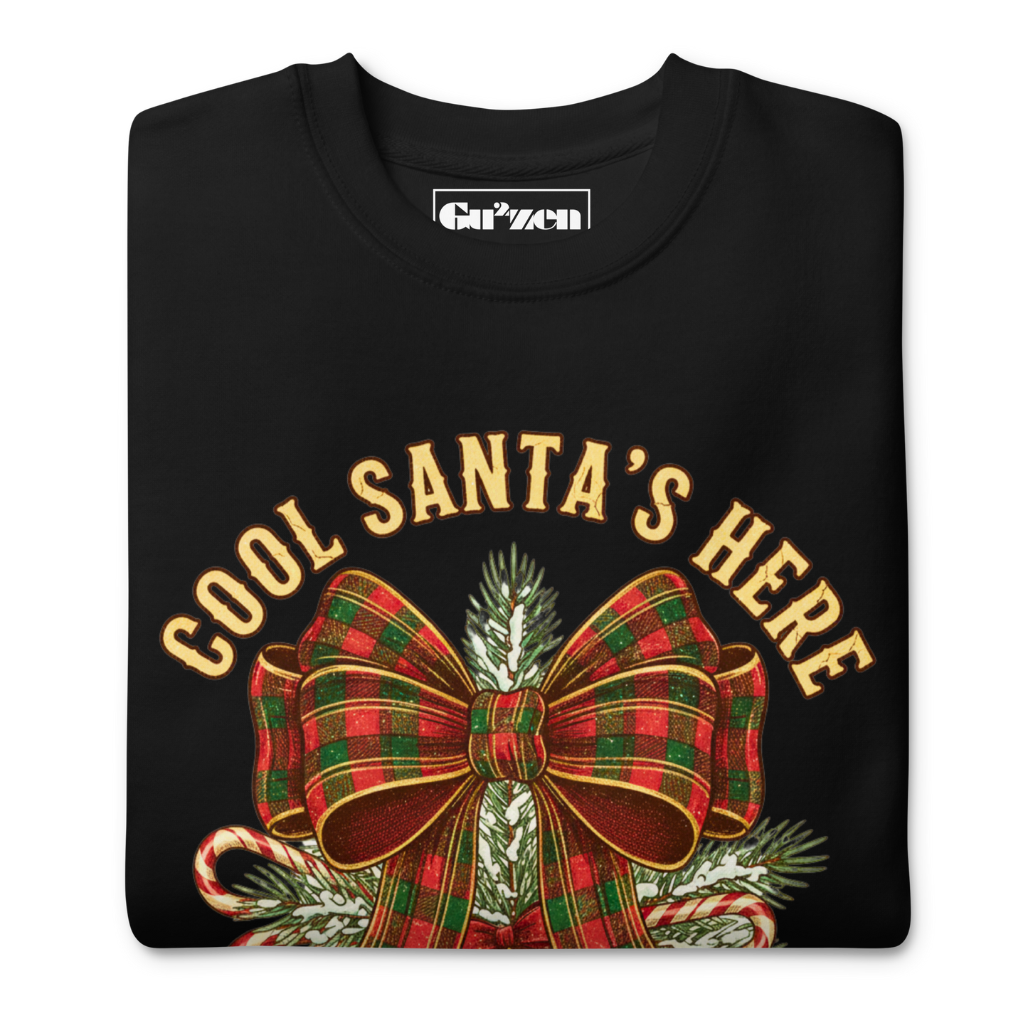 Cool Santa Plaid Bow Xmas Sweatshirt – Party & Secret Santa