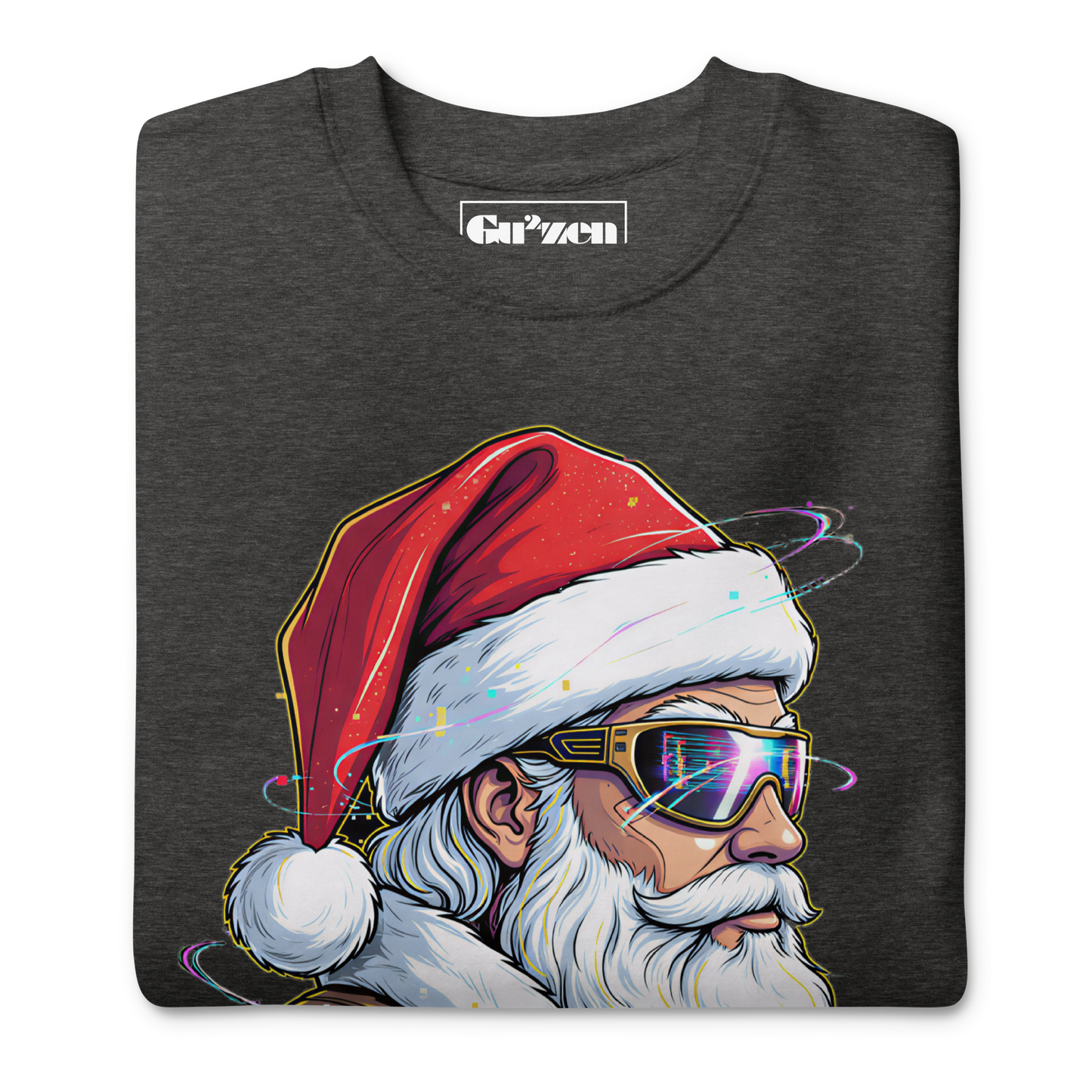 Futuristic Santa Crewneck Sweatshirt  Christmas Party Outfit & Secret Santa Gift