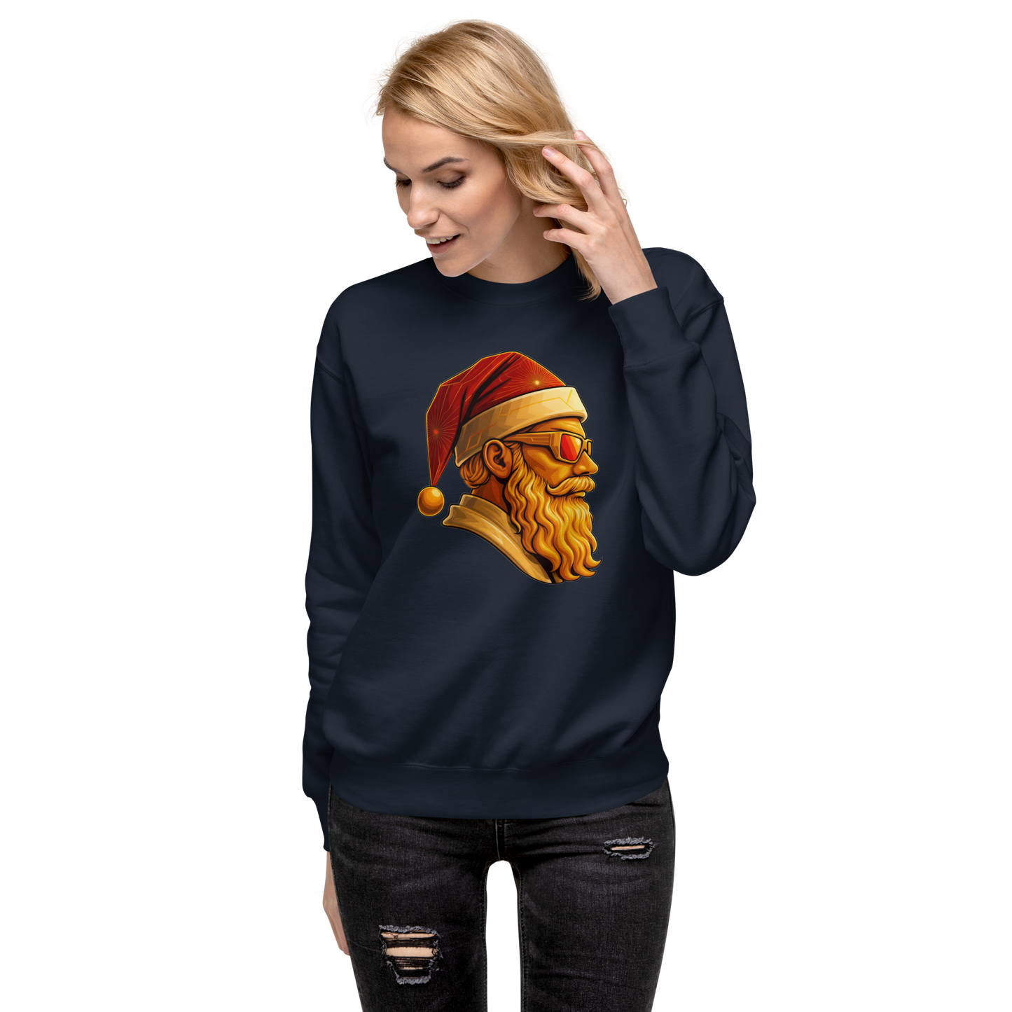 Cool Santa Christmas Sweatshirt – Unisex Crewneck for Holiday Parties & Gift