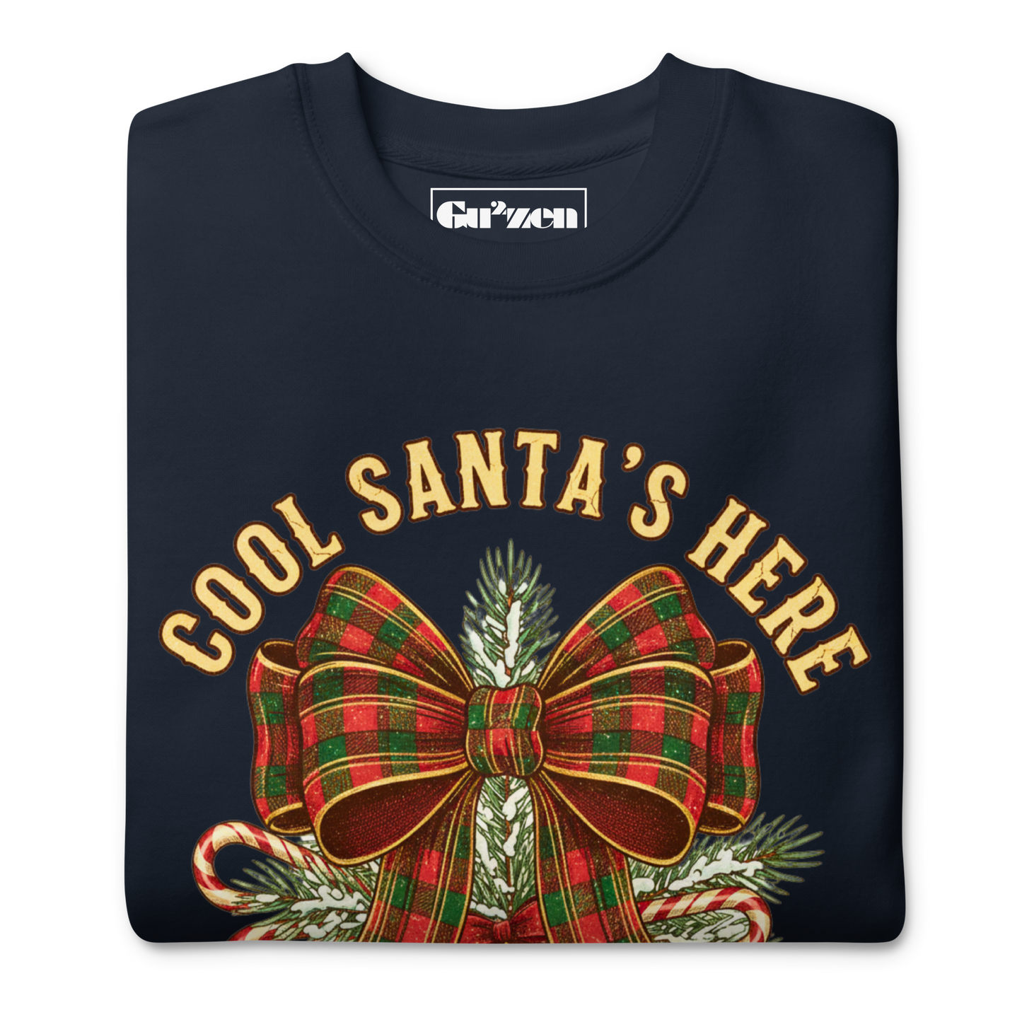 Cool Santa Plaid Bow Xmas Sweatshirt – Party & Secret Santa