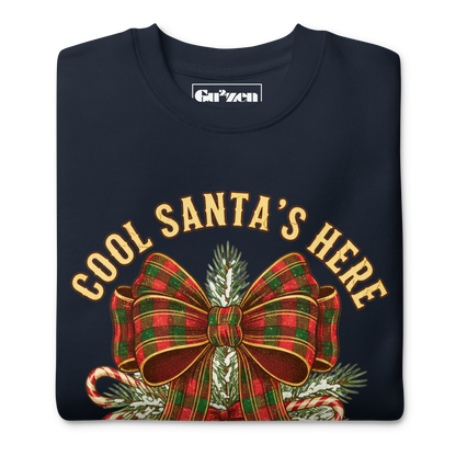 Cool Santa Plaid Bow Xmas Sweatshirt – Party & Secret Santa