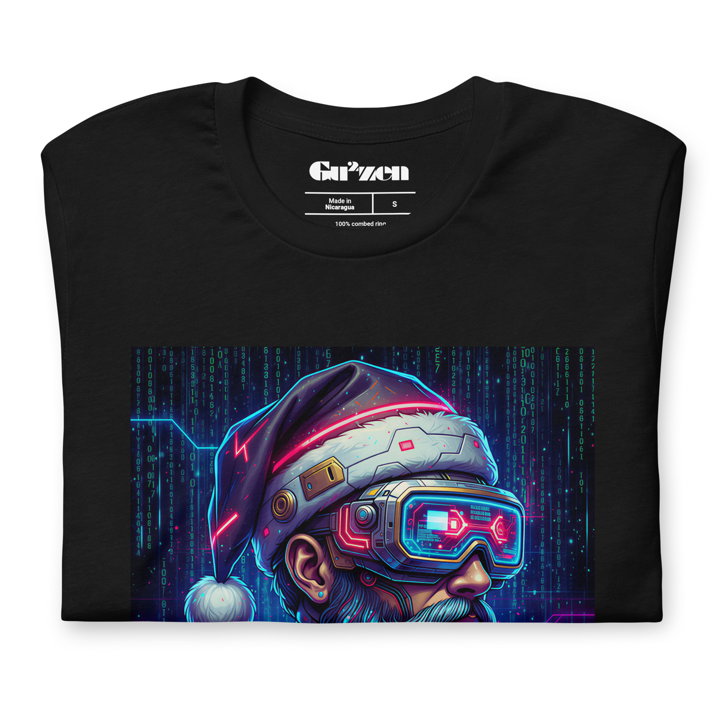 Cyberpunk Santa Christmas T-Shirt – Unisex Neon Graphic Tee | Party-Ready Gift