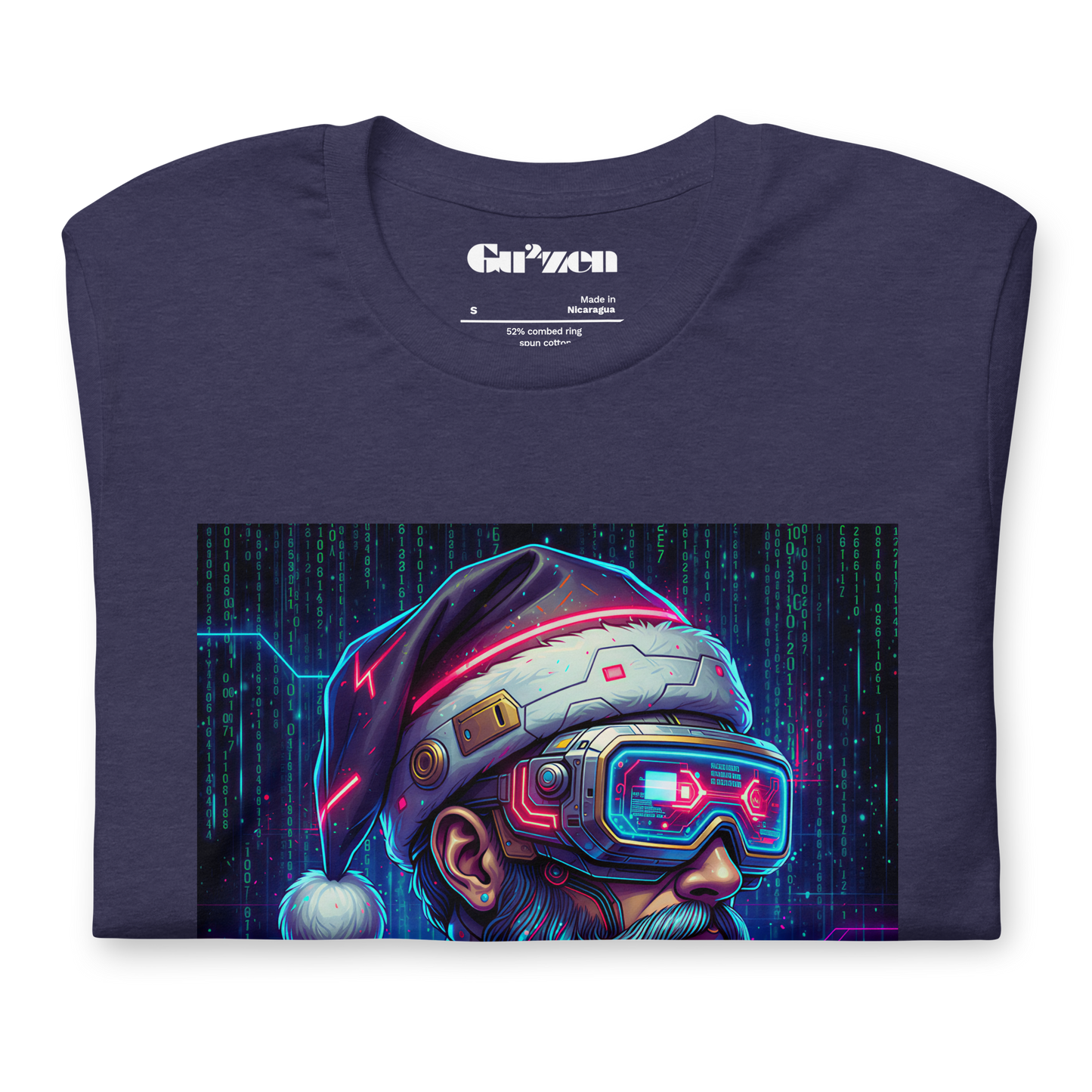 Cyberpunk Santa Christmas T-Shirt – Unisex Neon Graphic Tee | Party-Ready Gift