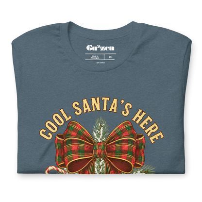 Vintage Christmas Tee – Cool Santa Bow for Party & Secret Santa