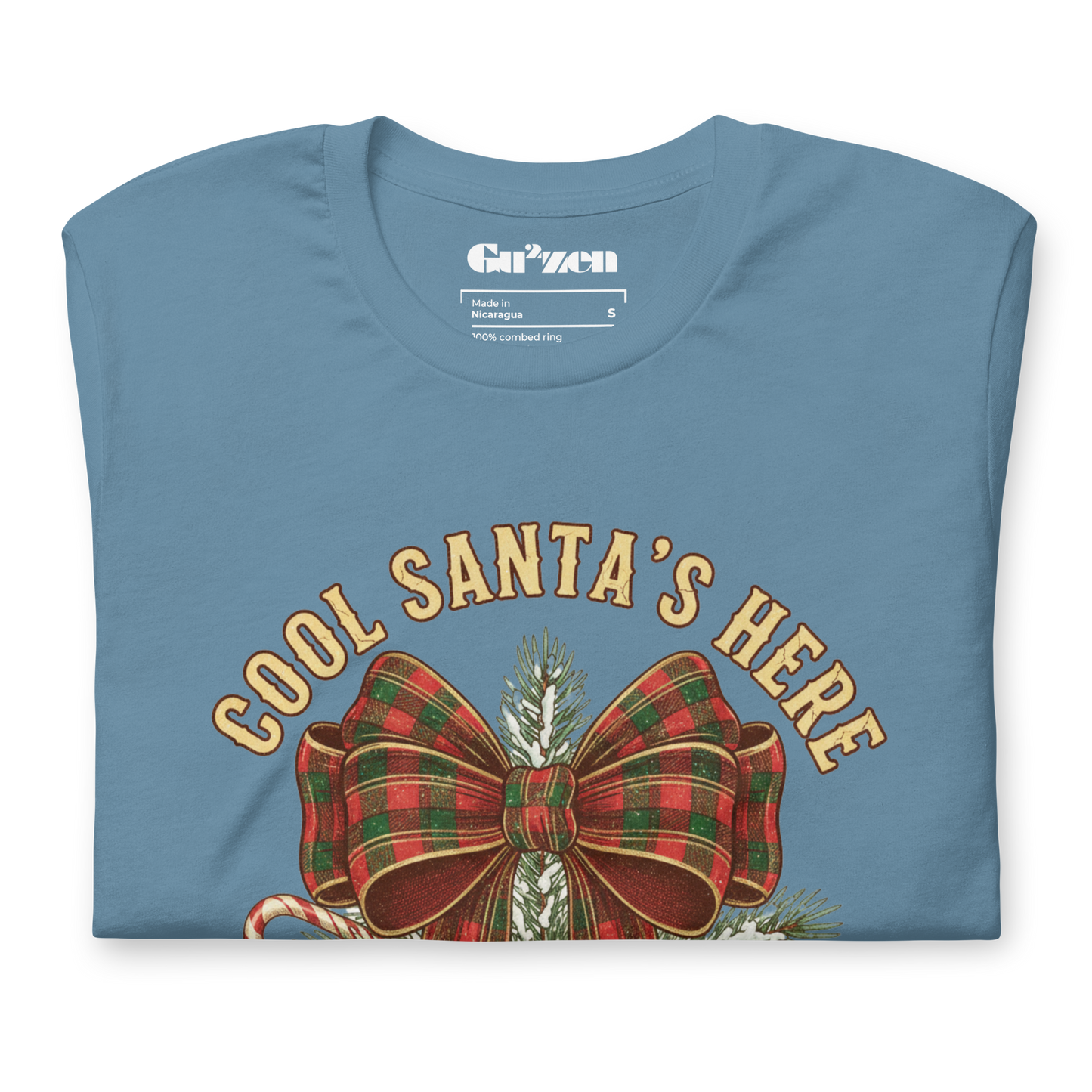 Vintage Christmas Tee – Cool Santa Bow for Party & Secret Santa