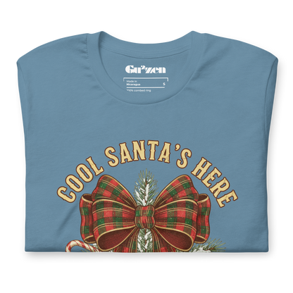 Vintage Christmas Tee – Cool Santa Bow for Party & Secret Santa