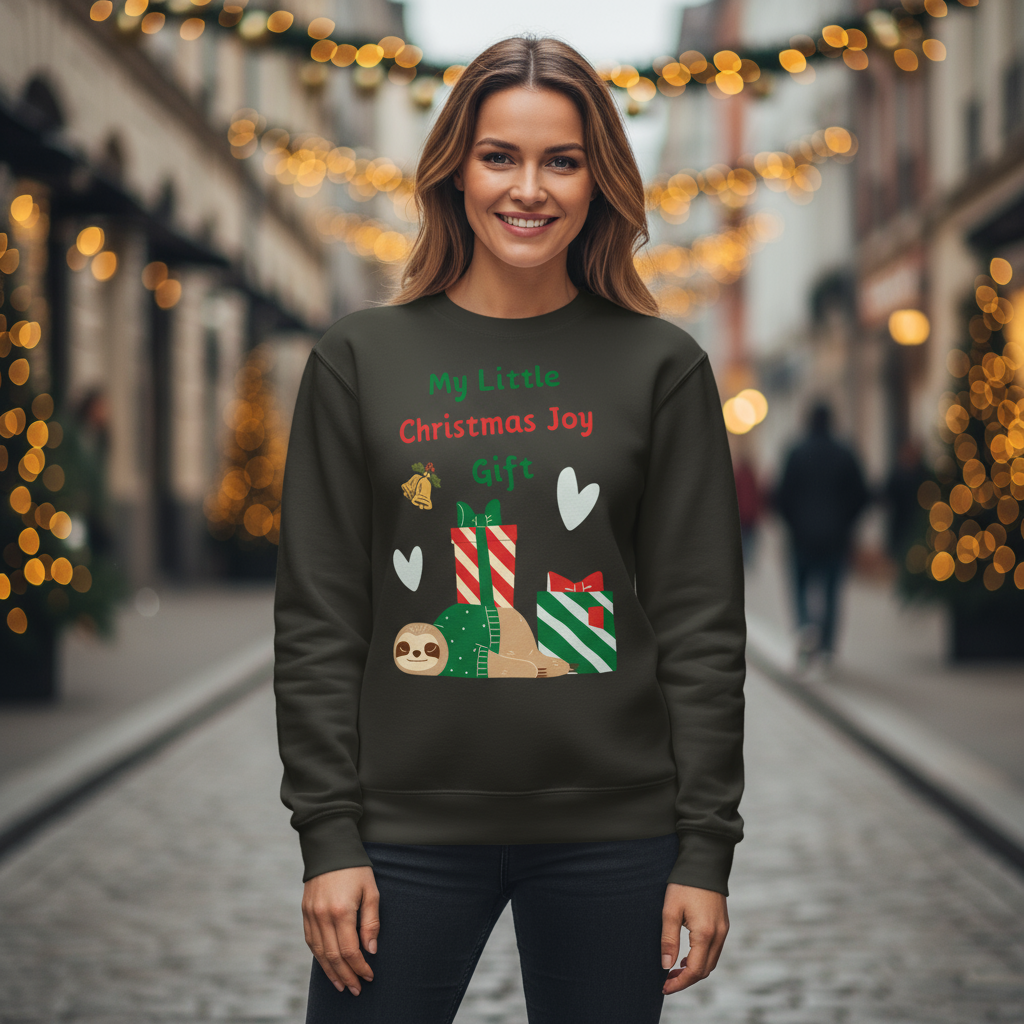 Sloth Christmas Joy Sweatshirt – Secret Santa ＆ Party Cozy Gift