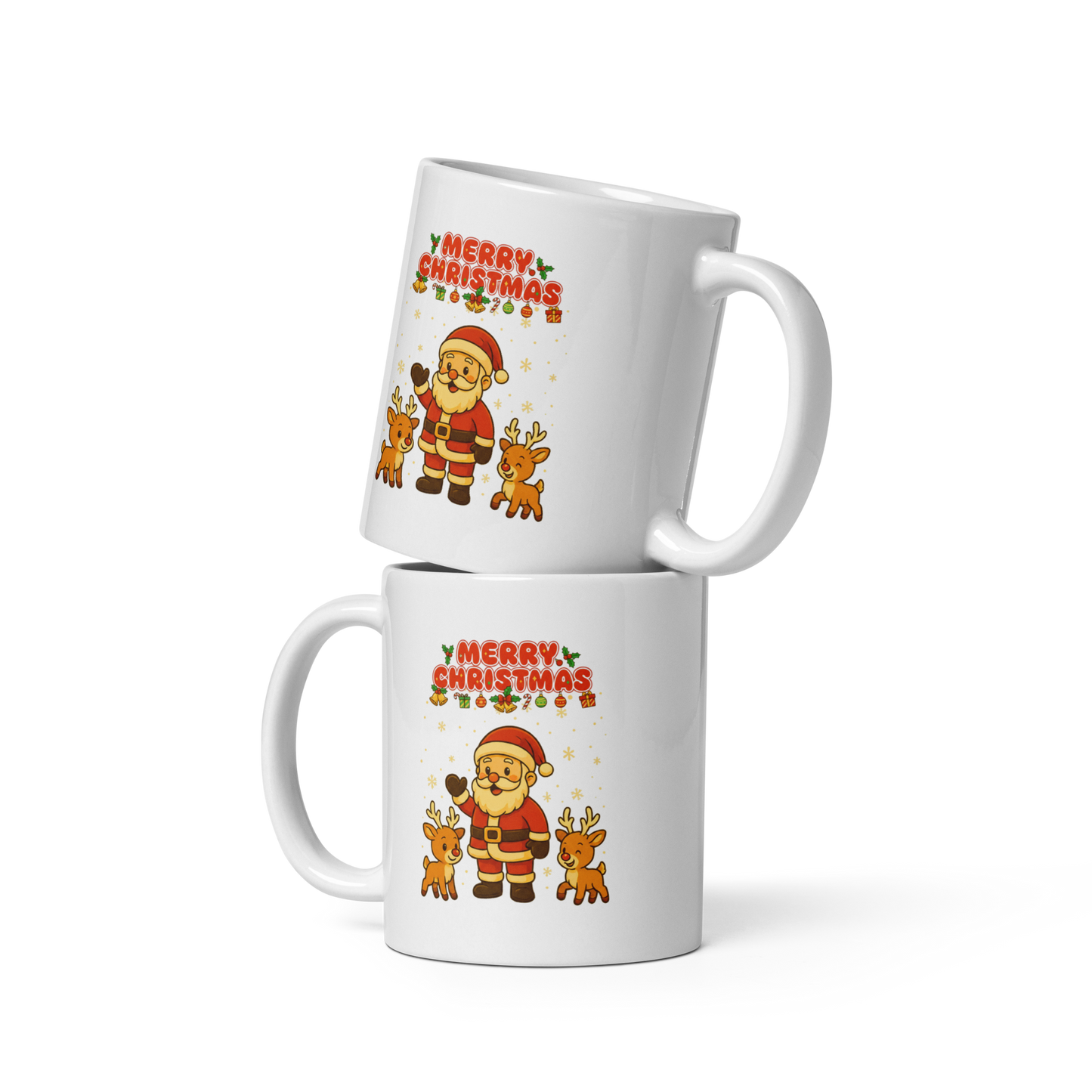 Santa & Reindeer Christmas Mug | Party Cheer, Secret Santa Gift