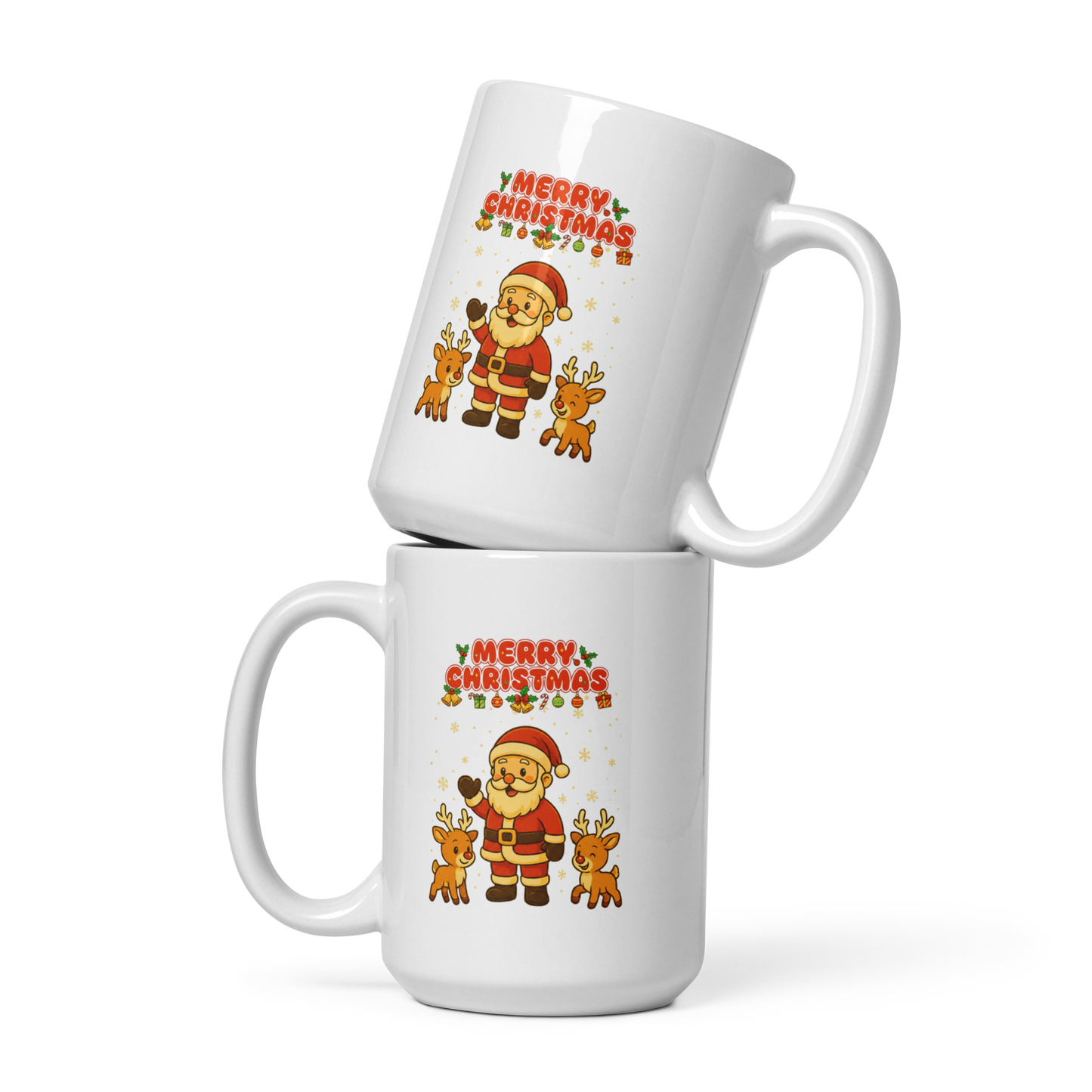 Santa & Reindeer Christmas Mug | Party Cheer, Secret Santa Gift